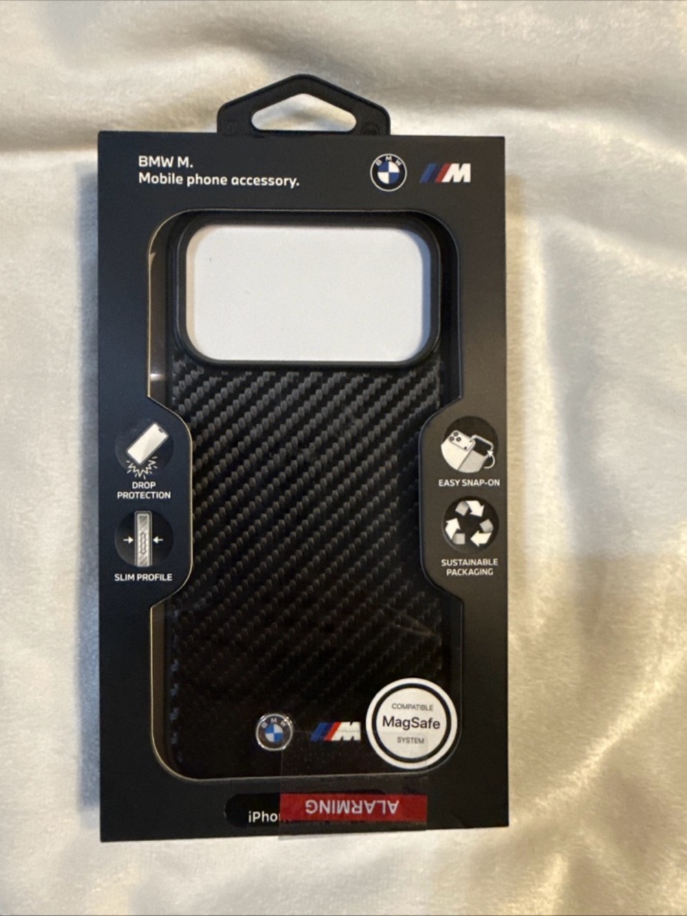 BMW M Carbon-Pattern MagSafe Compatible iPhone Case - Black